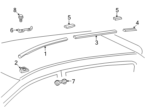 2009 Pontiac Vibe Exterior Trim - Roof Diagram 2 - Thumbnail