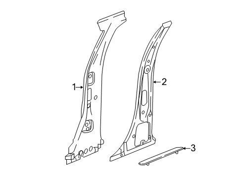 2019 GMC Acadia Center Pillar Reinforcement, Driver Side Diagram for 84144885