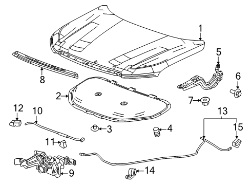 2025 GMC Terrain Applique Stud Diagram for 11549336