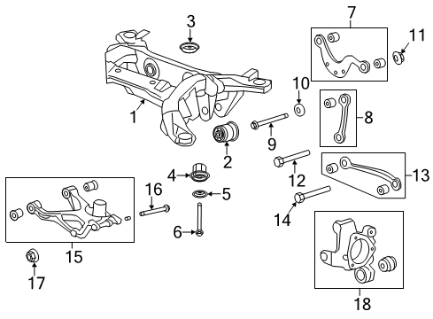 2007 GMC Acadia Rear Suspension Components Diagram 3 - Thumbnail