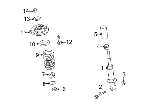 2009 Pontiac G8 Struts & Components Diagram 2 - Thumbnail