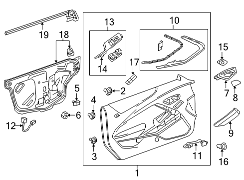 2020 Chevy Camaro Interior Trim - Door Diagram