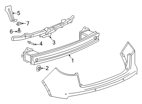 2019 Buick Envision Bumper & Components - Rear Diagram 2 - Thumbnail