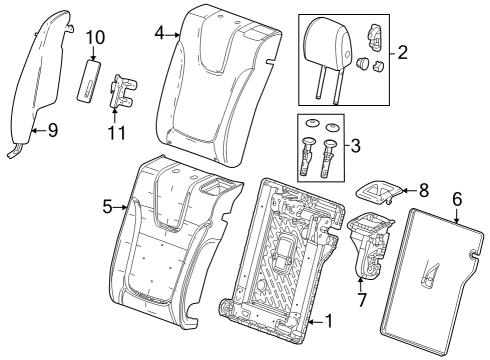 2025 Buick Encore GX Rear Seat Air Bag Mount Bracket, Driver Side Diagram for 42668540