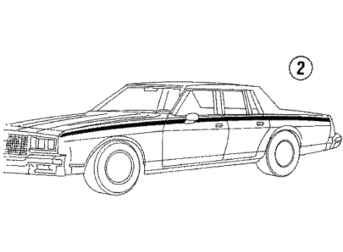 1986 Chevy Caprice Stripe Tape Diagram 2 - Thumbnail