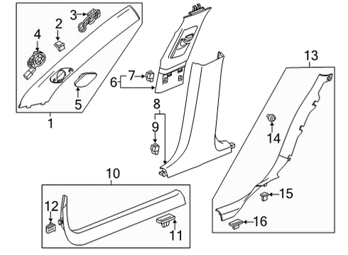 2024 Cadillac CT5 Lock Pillar Trim Fastener Diagram for 11546361