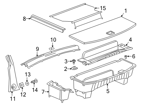 2025 Cadillac XT6 Interior Trim - Rear Body Diagram