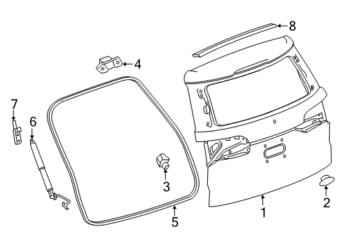 2021 Cadillac XT6 Lift Cylinder, Driver Side Diagram for 85603156