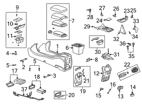 2001 Pontiac Bonneville Shift Knob, Gray Diagram for 22634975