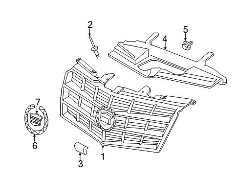 2012 Cadillac CTS Grille & Components Diagram 3 - Thumbnail