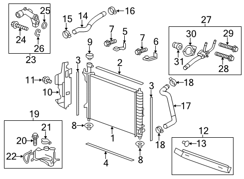 2008 Buick Enclave Radiator Cap Diagram for 10322539