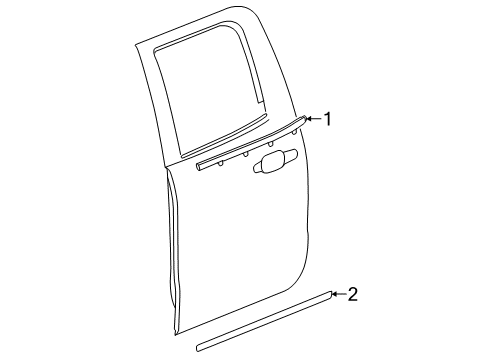 2015 Chevy Silverado 2500 HD Exterior Trim - Rear Door Diagram 2 - Thumbnail