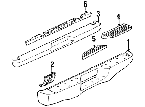 1999 Cadillac Escalade Bumper & Components - Rear Diagram