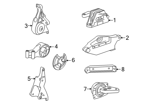 2016 Buick LaCrosse Motor Mount Diagram for 13227719