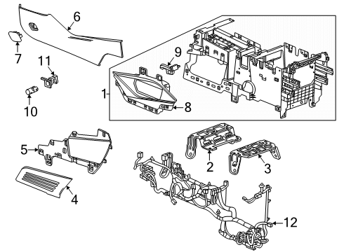2025 Cadillac Escalade ESV Access Cover, Black, Passenger Side Diagram for 84729251