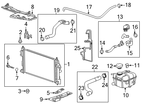 2015 Buick Regal Radiator Diagram for 23125739