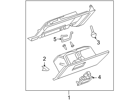 2006 Pontiac G6 Glove Box Assembly Stop Diagram for 22671125