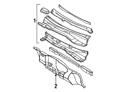 1996 Pontiac Grand Prix Cowl Diagram