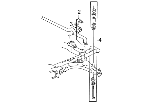 2004 Chevy Venture Stabilizer Bar & Components Diagram 2 - Thumbnail