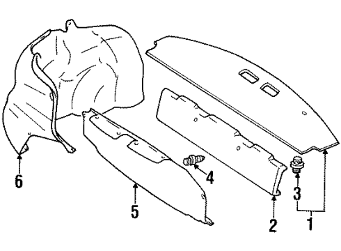 1998 Chevy Metro Package Tray Trim Clip Diagram for 30013060