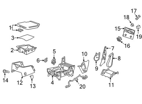 2025 GMC Sierra 3500 HD Front Seat Components Diagram