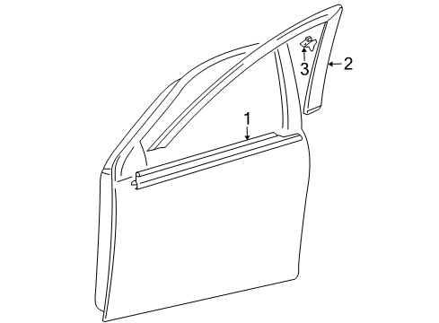 2009 Pontiac Vibe Belt Molding, Front Outer Driver Side Diagram for 19184484