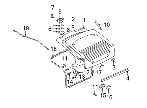 2004 Pontiac Aztek Strut Cylinder Ball Stud Diagram for 11609286