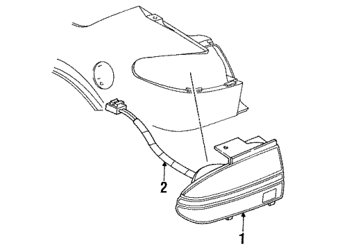 1995 Saturn SL2 Combination Lamps Diagram