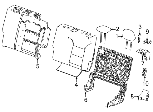 2025 GMC Acadia Second Row Seats Diagram 3 - Thumbnail