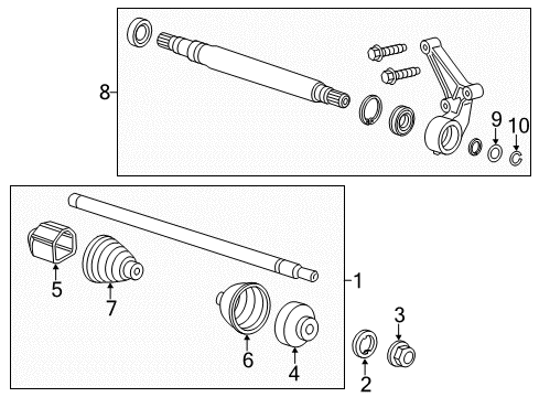 2016 Cadillac ELR Intermed Shaft Seal, Front Diagram for 22829388
