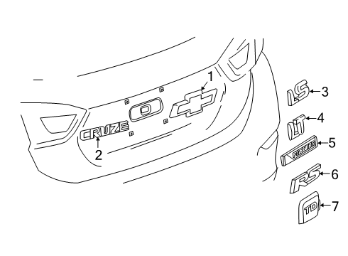 2019 Chevy Cruze Nameplate Diagram for 23368270