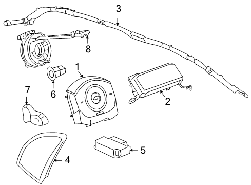 2007 Pontiac G6 Side Impact Inflator Module, Passenger Side Diagram for 25921017