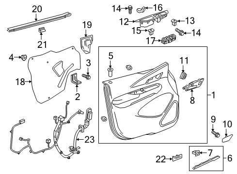 2017 Chevy Bolt EV Interior Trim - Front Door Diagram