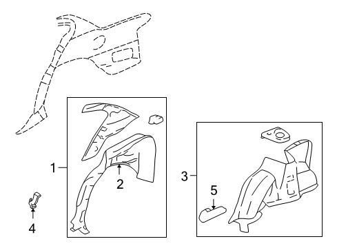 2000 Oldsmobile Alero Inner Structure - Quarter Panel Diagram 2 - Thumbnail