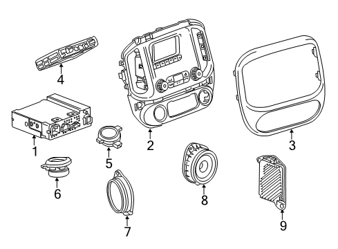 2018 GMC Canyon Radio Bezel Diagram for 23340000