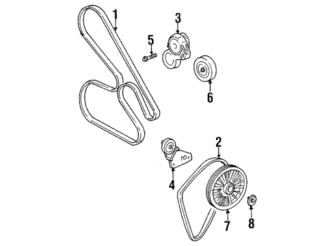 2002 Oldsmobile Aurora Belts & Pulleys - Belts Diagram 2 - Thumbnail