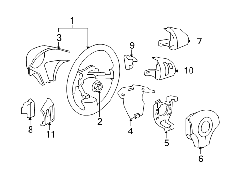 2007 Pontiac Solstice On/Off Switch, Black; Red, Passenger Side Diagram for 15943492