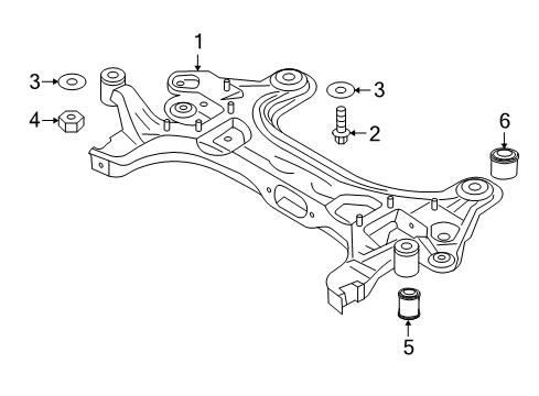 2010 Pontiac G3 Suspension Crossmember Diagram for 96653535