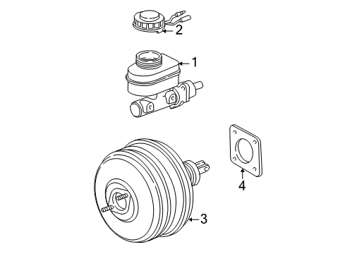 2004 Buick Rainier Booster Assembly Gasket Diagram for 15015355
