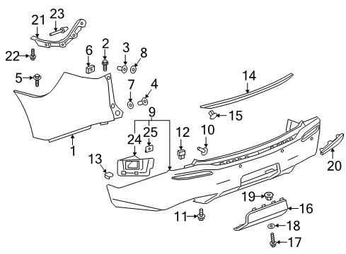 2018 Buick Enclave Bumper & Components - Rear Diagram
