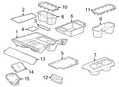 2023 Chevy Silverado 1500 Applique, Seat Separator Console Diagram for 85105358