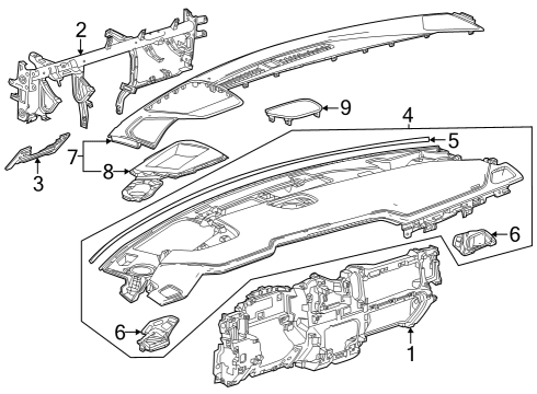 2022 GMC Sierra 1500 Limited Instrument Panel Diagram 2 - Thumbnail