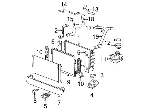 2005 Chevy Cobalt Upper Hose Diagram for 15247280
