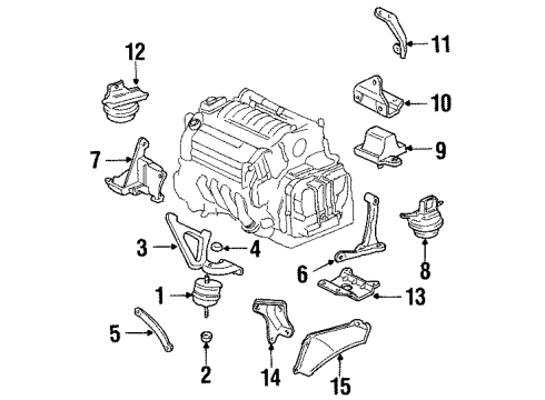 2001 Oldsmobile Aurora Mount Bracket Diagram for 25740665