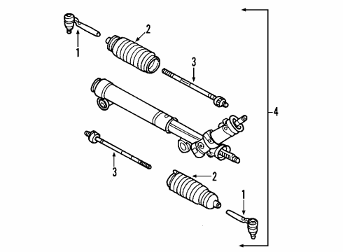 2006 Hummer H3 Inner Tie Rod Diagram for 15217991