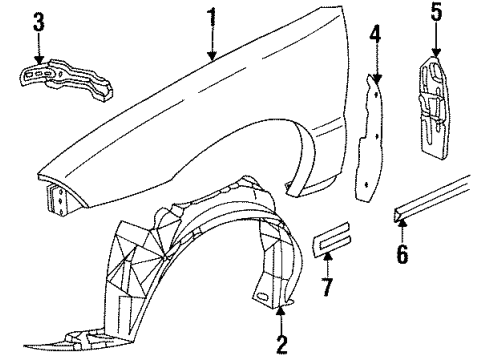 1993 Buick Skylark Fender & Components Diagram