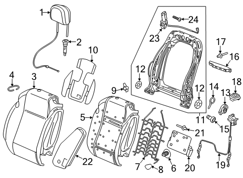 2016 Buick Cascada Wire Clip, Front Diagram for 13290987