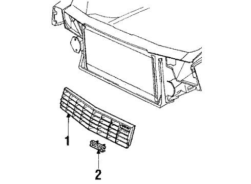 1986 Buick LeSabre Grille Diagram for 25519378