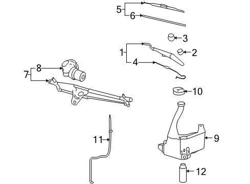 2008 Pontiac Solstice Wiper Motor Diagram for 19368523