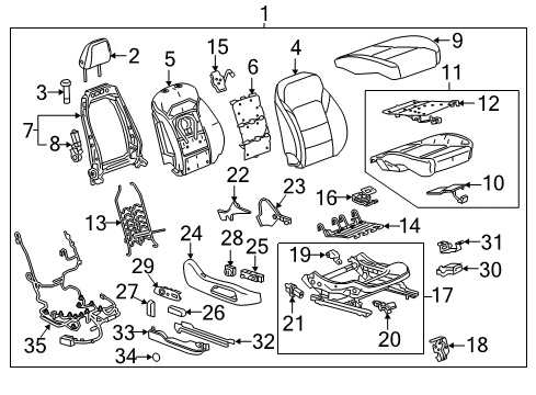 2023 GMC Acadia Seat Switch Knob, Beige, Front Diagram for 84376422